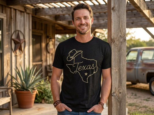 Cowboy Outline Texas Tee