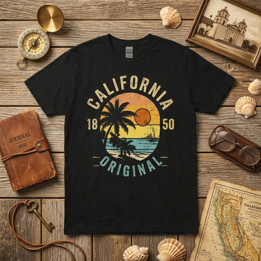 California Sunset Palms Tee
